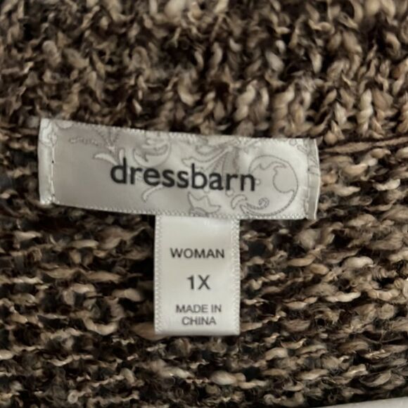 Dress Barn Women’s 1X beautiful thick knit slouchy neutral tan cardigan sweater - Picture 6 of 15